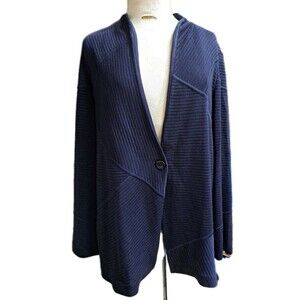 Misook Blue Cardigan Jacket Preppy Classic Career Office Formal